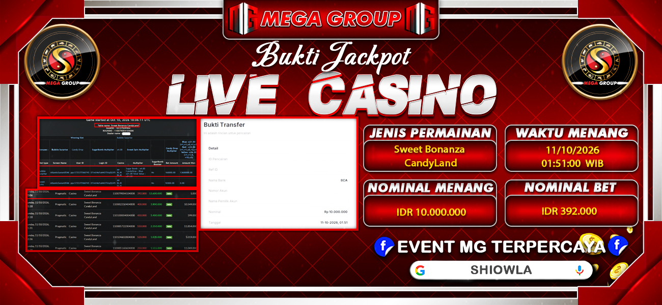 Bukti JP situs Shiowla hari Sabtu, 10 Oktober 2026