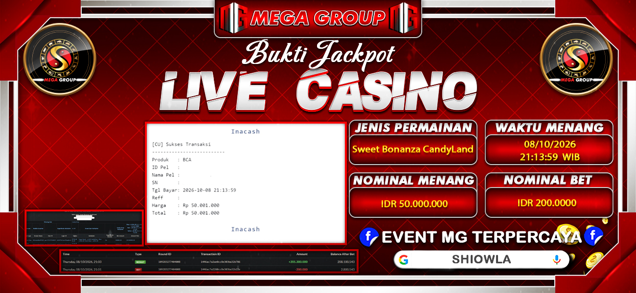 Bukti JP situs Shiowla hari Kamis, 08 Oktober 2026